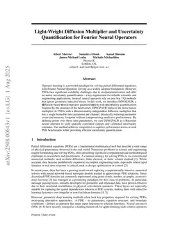 Light-Weight Diffusion Multiplier and Uncertainty Quantification for Fourier Neural Operators
