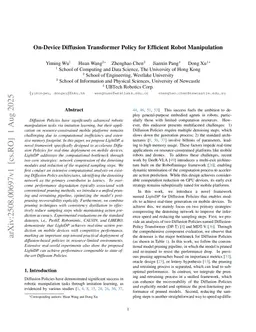 On-Device Diffusion Transformer Policy for Efficient Robot Manipulation