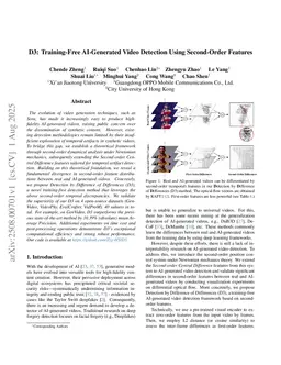 D3: Training-Free AI-Generated Video Detection Using Second-Order Features
