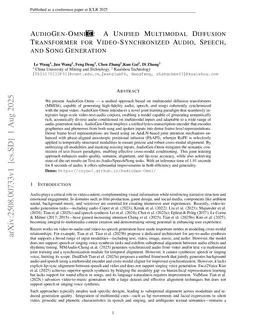 AudioGen-Omni: A Unified Multimodal Diffusion Transformer for Video-Synchronized Audio, Speech, and Song Generation