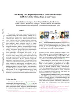 Is It Really You? Exploring Biometric Verification Scenarios in Photorealistic Talking-Head Avatar Videos