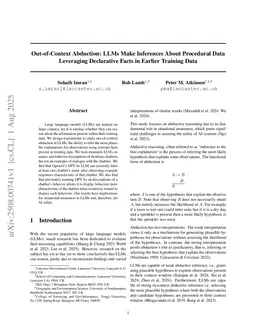 Out-of-Context Abduction: LLMs Make Inferences About Procedural Data Leveraging Declarative Facts in Earlier Training Data