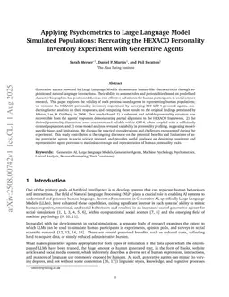 Applying Psychometrics to Large Language Model Simulated Populations: Recreating the HEXACO Personality Inventory Experiment with Generative Agents
