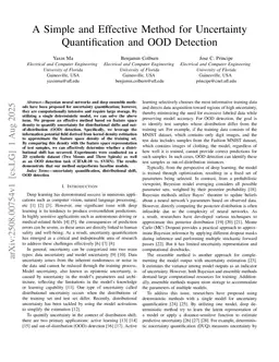 A Simple and Effective Method for Uncertainty Quantification and OOD Detection