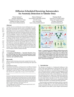 Diffusion-Scheduled Denoising Autoencoders for Anomaly Detection in Tabular Data