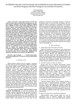 SU-ESRGAN: Semantic and Uncertainty-Aware ESRGAN for Super-Resolution of Satellite and Drone Imagery with Fine-Tuning for Cross Domain Evaluation