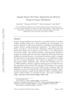 Sample-Aware Test-Time Adaptation for Medical Image-to-Image Translation