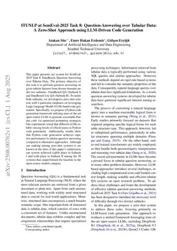 ITUNLP at SemEval-2025 Task 8: Question-Answering over Tabular Data: A Zero-Shot Approach using LLM-Driven Code Generation
