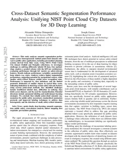 Cross-Dataset Semantic Segmentation Performance Analysis: Unifying NIST Point Cloud City Datasets for 3D Deep Learning