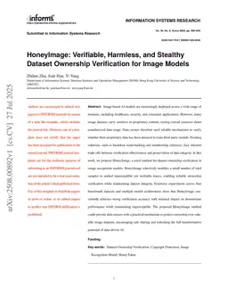 HoneyImage: Verifiable, Harmless, and Stealthy Dataset Ownership Verification for Image Models