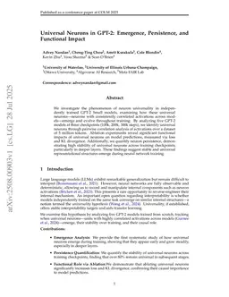 Universal Neurons in GPT-2: Emergence, Persistence, and Functional Impact