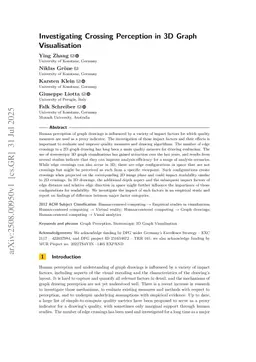 Investigating Crossing Perception in 3D Graph Visualisation