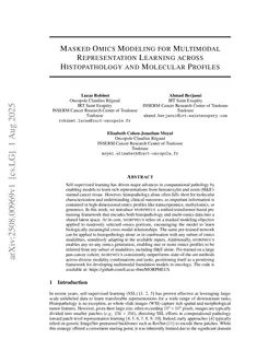 Masked Omics Modeling for Multimodal Representation Learning across Histopathology and Molecular Profiles