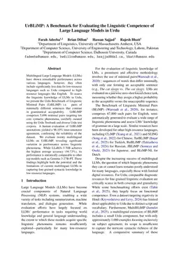 UrBLiMP: A Benchmark for Evaluating the Linguistic Competence of Large Language Models in Urdu