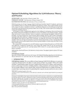 Optimal Scheduling Algorithms for LLM Inference: Theory and Practice