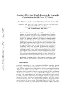 Structured Spectral Graph Learning for Anomaly Classification in 3D Chest CT Scans
