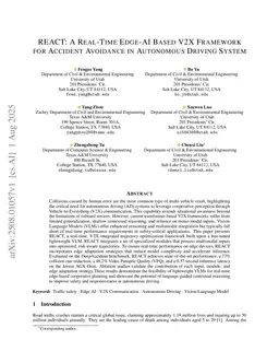 Edge-Based Multimodal Sensor Data Fusion with Vision Language Models (VLMs) for Real-time Autonomous Vehicle Accident Avoidance