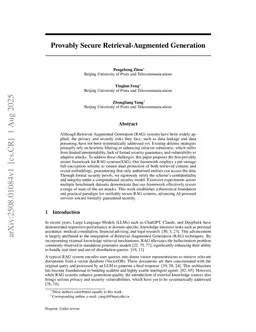 Provably Secure Retrieval-Augmented Generation