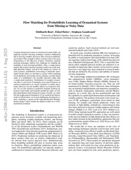 Flow Matching for Probabilistic Learning of Dynamical Systems from Missing or Noisy Data