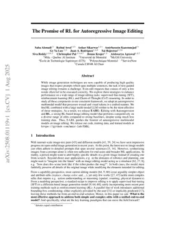 The Promise of RL for Autoregressive Image Editing