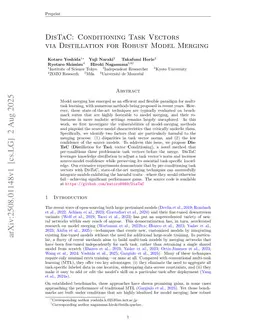 DisTaC: Conditioning Task Vectors via Distillation for Robust Model Merging