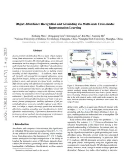 Object Affordance Recognition and Grounding via Multi-scale Cross-modal Representation Learning
