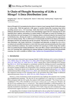 Is Chain-of-Thought Reasoning of LLMs a Mirage? A Data Distribution Lens