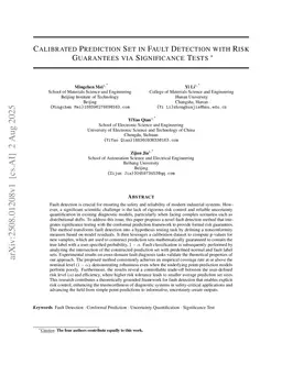 Calibrated Prediction Set in Fault Detection with Risk Guarantees via Significance Tests