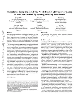 Importance Sampling is All You Need: Predict LLM's performance on new benchmark by reusing existing benchmark