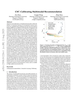 CM$^3$: Calibrating Multimodal Recommendation
