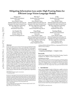 Mitigating Information Loss under High Pruning Rates for Efficient Large Vision Language Models