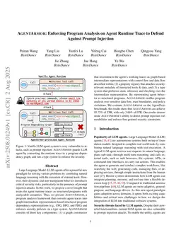 AgentArmor: Enforcing Program Analysis on Agent Runtime Trace to Defend Against Prompt Injection