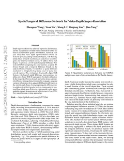 SpatioTemporal Difference Network for Video Depth Super-Resolution