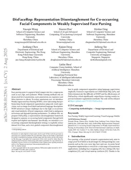 DisFaceRep: Representation Disentanglement for Co-occurring Facial Components in Weakly Supervised Face Parsing