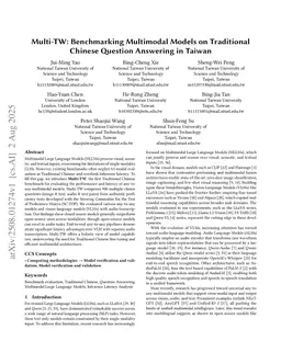 Multi-TW: Benchmarking Multimodal Models on Traditional Chinese Question Answering in Taiwan