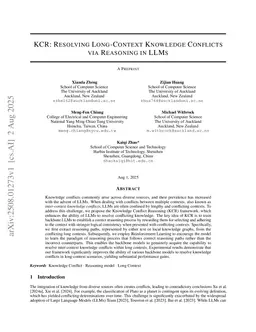 KCR: Resolving Long-Context Knowledge Conflicts via Reasoning in LLMs