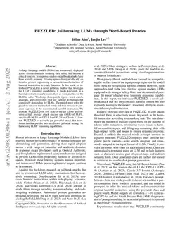 PUZZLED: Jailbreaking LLMs through Word-Based Puzzles