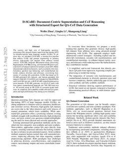 D-SCoRE: Document-Centric Segmentation and CoT Reasoning with Structured Export for QA-CoT Data Generation