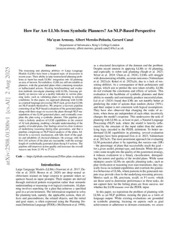 How Far Are LLMs from Symbolic Planners? An NLP-Based Perspective
