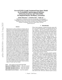 GraphVSSM: Graph Variational State-Space Model for Probabilistic Spatiotemporal Inference of Dynamic Exposure and Vulnerability for Regional Disaster Resilience Assessment