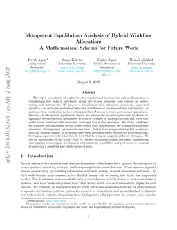 Idempotent Equilibrium Analysis of Hybrid Workflow Allocation: A Mathematical Schema for Future Work