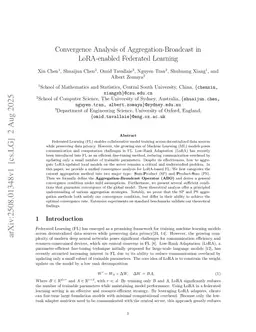 Convergence Analysis of Aggregation-Broadcast in LoRA-enabled Distributed Fine-Tuning