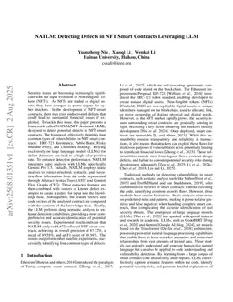 NATLM: Detecting Defects in NFT Smart Contracts Leveraging LLM