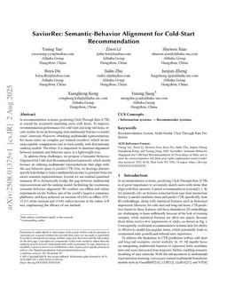 SaviorRec: Semantic-Behavior Alignment for Cold-Start Recommendation