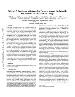 TeSent: A Benchmark Dataset for Fairness-aware Explainable Sentiment Classification in Telugu