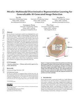 MiraGe: Multimodal Discriminative Representation Learning for Generalizable AI-Generated Image Detection