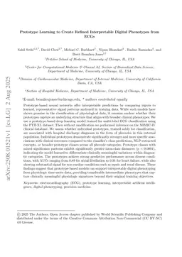 Prototype Learning to Create Refined Interpretable Digital Phenotypes from ECGs