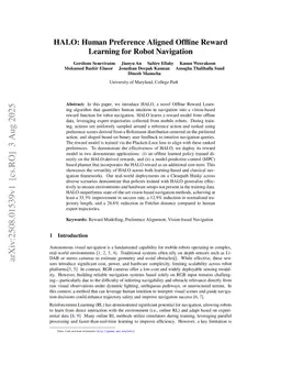 HALO: Human Preference Aligned Offline Reward Learning for Robot Navigation