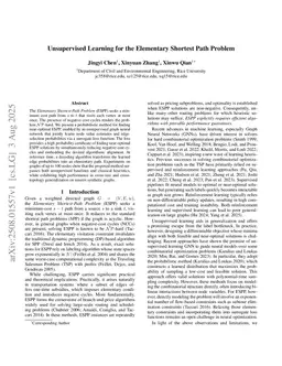 Unsupervised Learning for the Elementary Shortest Path Problem