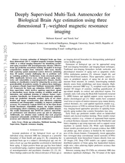 Deeply Supervised Multi-Task Autoencoder for Biological Brain Age estimation using three dimensional T$_1$-weighted magnetic resonance imaging